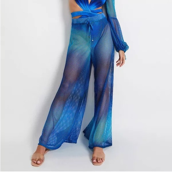 Patbo blue netted cover up ombré pants small - Picture 1 of 7